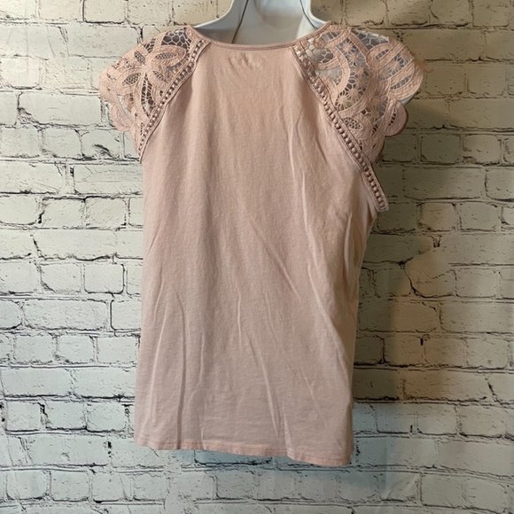 Loft Soft Pink Top with Lace Sleeves - size Medium - Picture 3 of 4
